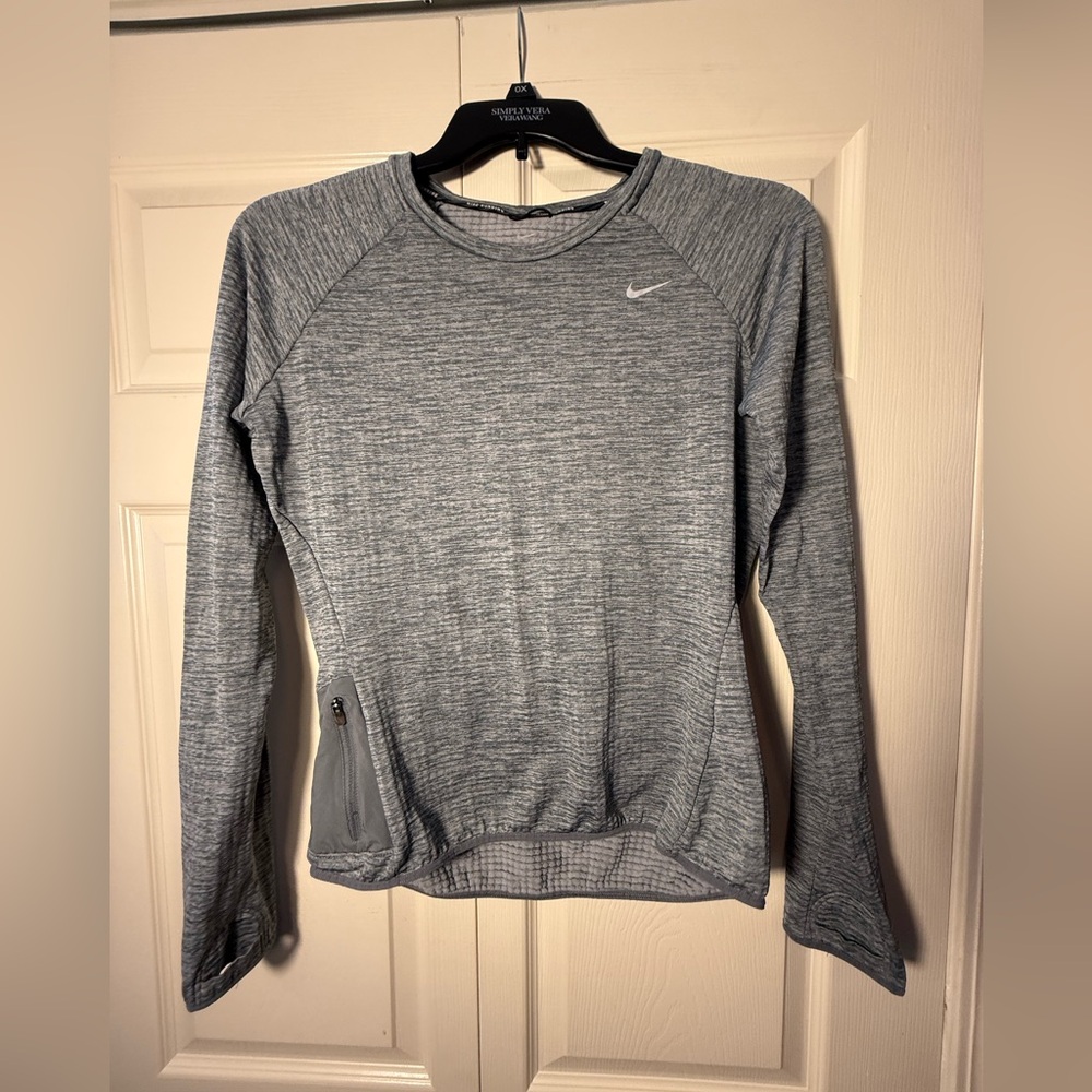 Nike Running Long Sleeve Gray Athletic Top